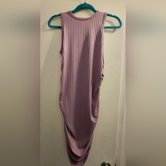 Elegant Pleated Purple Dress - Picture 2 of 2
